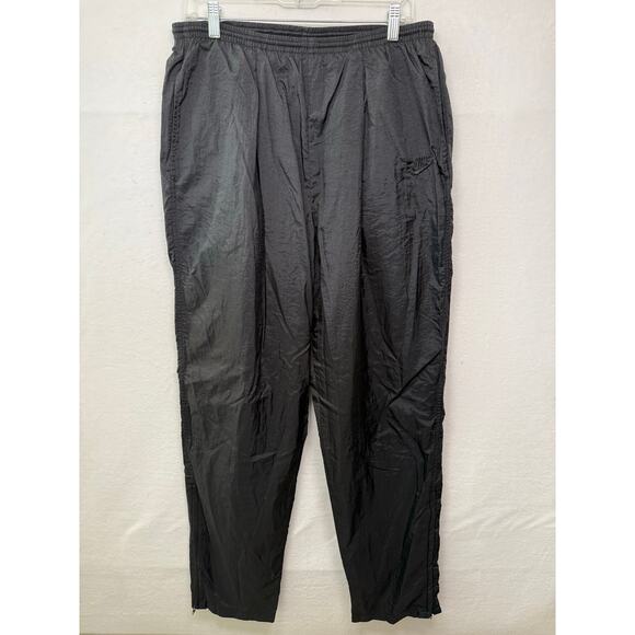 Nike Vintage Black Lined Wind Track Pants, Size Large - Picture 1 of 4